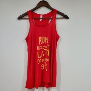 Bella Harry Potter Run Like You Are Late for Platform 9 3/4 Tank Top Siz…